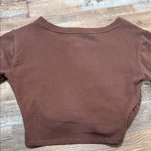 Anthropologie Women’s Twist Front Cropped Sweatshirt Size Small - Picture 7 of 8